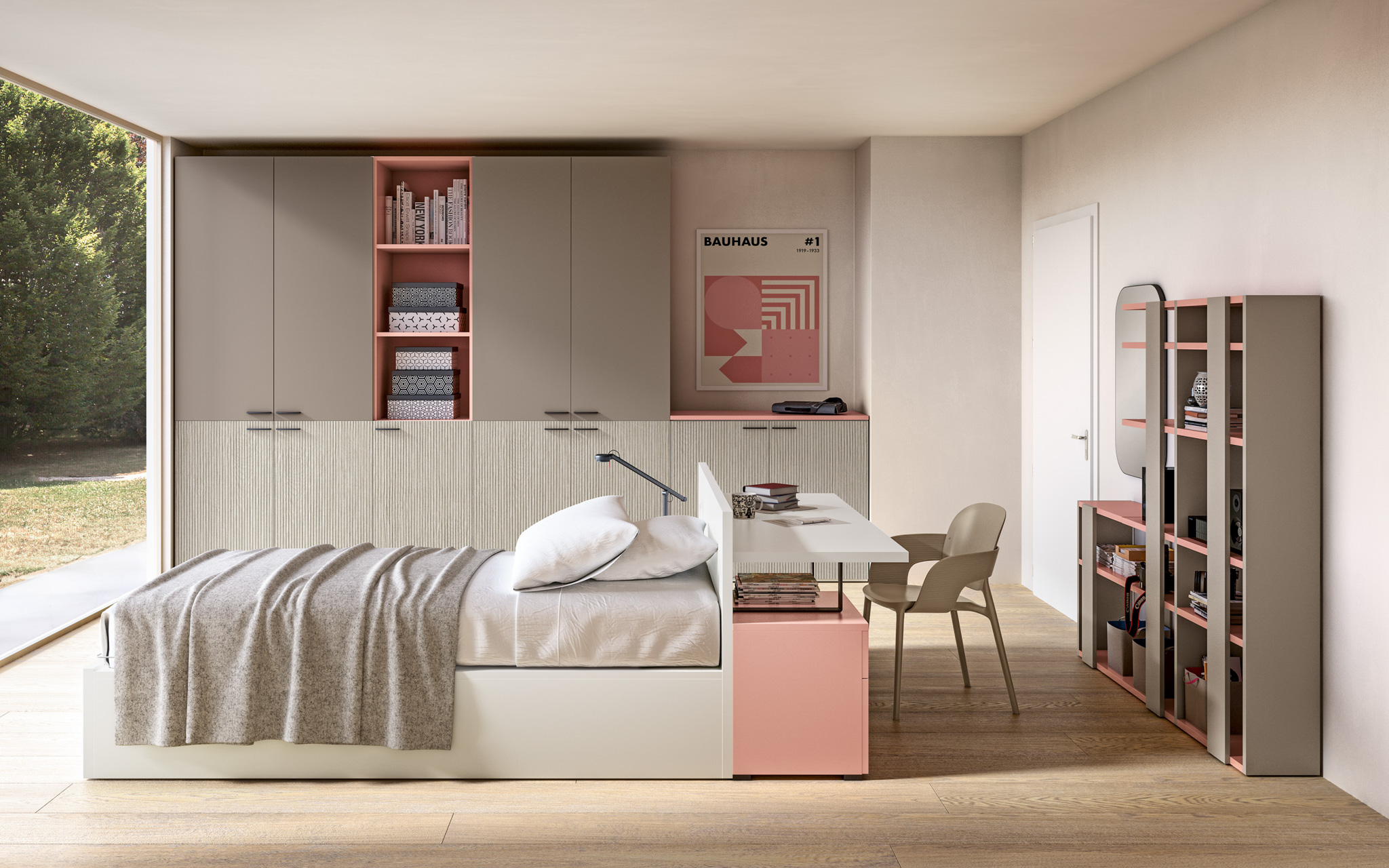 Cameretta classica per bambini Piccininno Arredamenti con letto singolo e armadio